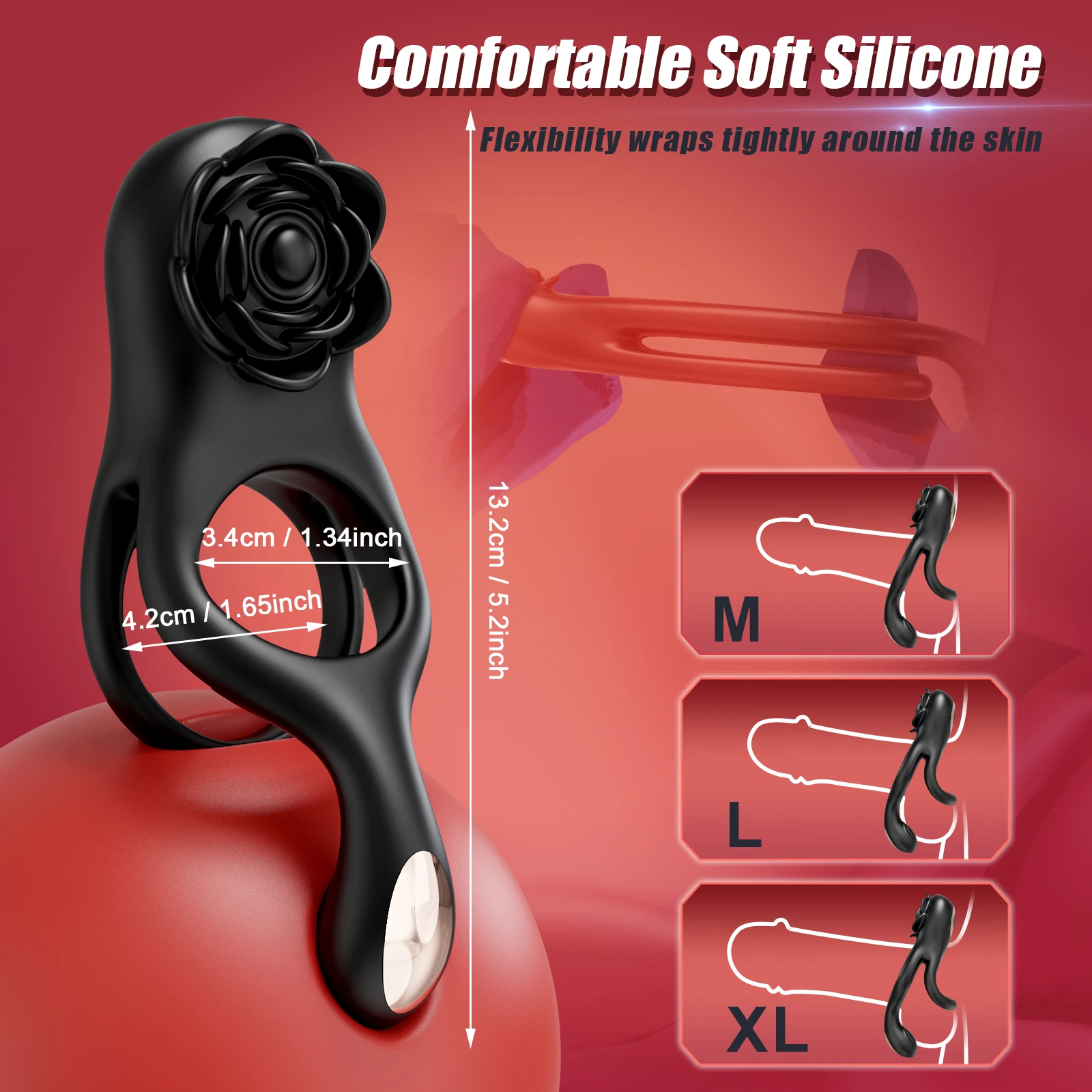 Vibrating Penis Ring Cock Ring for Men Penis Vibrator Scrotum Massager Clit Stimulator Adult Goods Sex Toy for Men and Couples