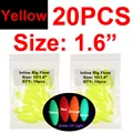 20 piezas de 1.6 pulgadas, color amarillo