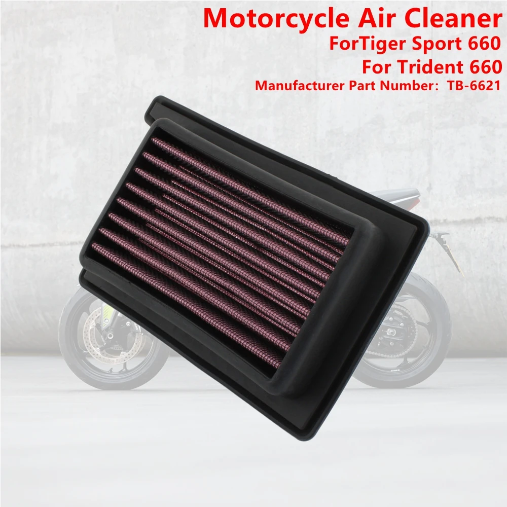Motorcycle Washable High Flow Air Filter For Triumph Trident 660 2021- 2026 T​iger 660 Sport 2022 2023 2024 2025 2026 TB-6621