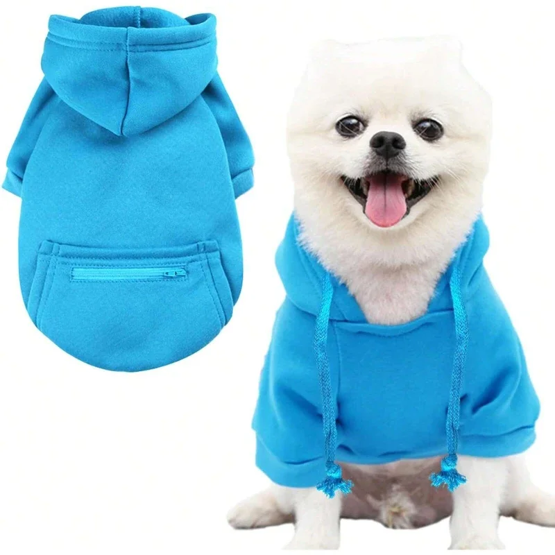 1 Piece Winter Hoodie With Pocket Puppy Warm Clothes Chihuahua Coat Clothes