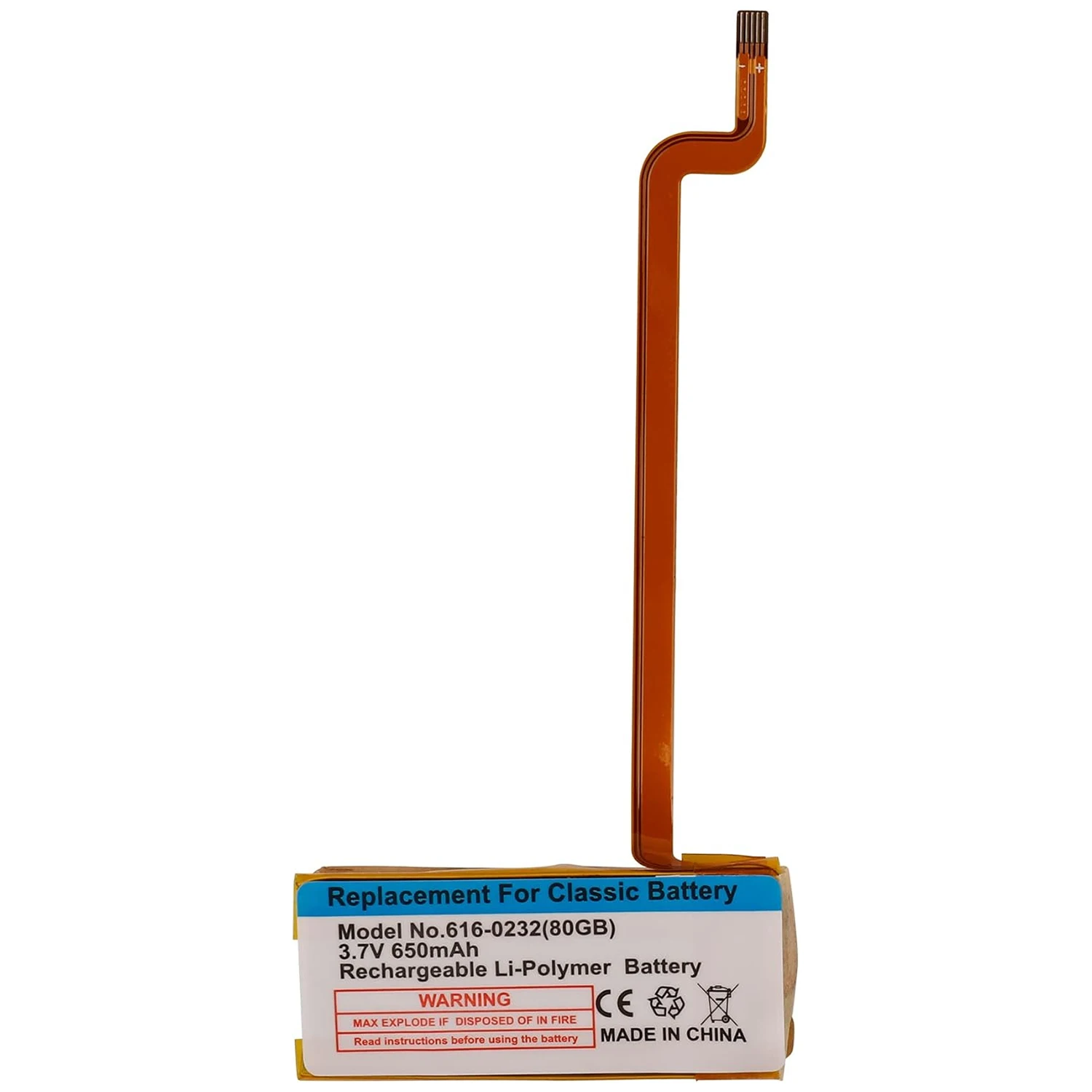 616-0232 Battery For iPod 5th Video 60GB 80GB For 6th gen Classic Thick 160GB 616-0232 Battery Video5th 30GB A1238 616-0229