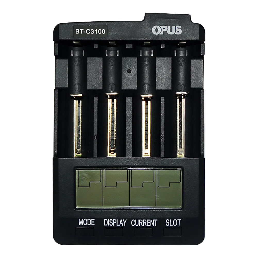 for OPUS BT-C3100 V2.2 Portable Smart Battery Charger Four Slots LCD Screen Charger