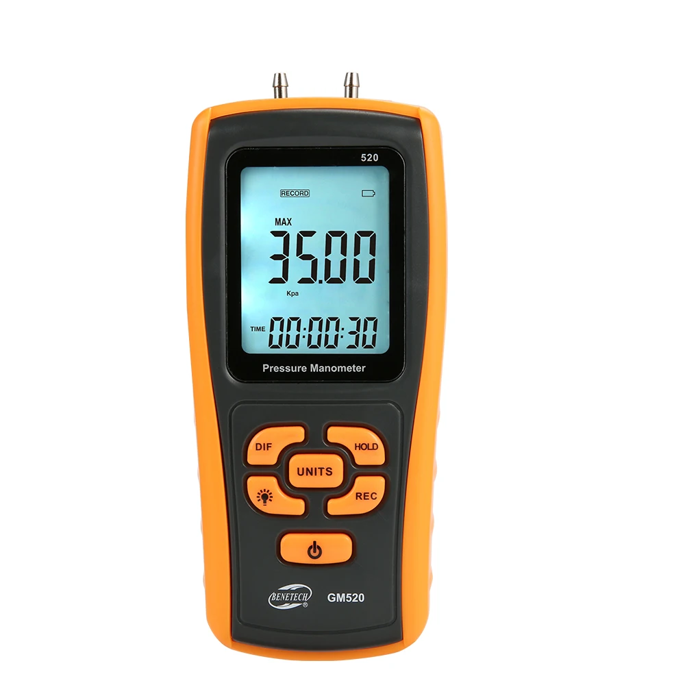 High Accuracy Manometer Digital Air Pressure Meter Air Tire Pressure Differential Gauge Kit Data Hold Medidor Presion +/- 35 Kpa