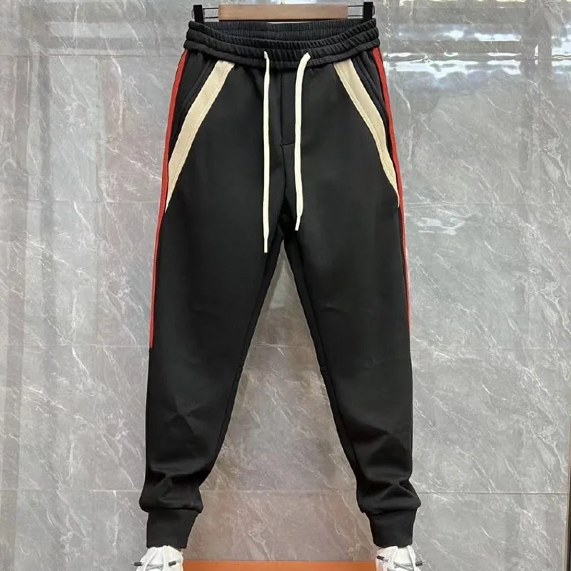 New Autumn Fashion Trend Harlan Strap Elastic Waist Drawstring Loose Versatile Slim and Handsome Sports Casual Men's Pants