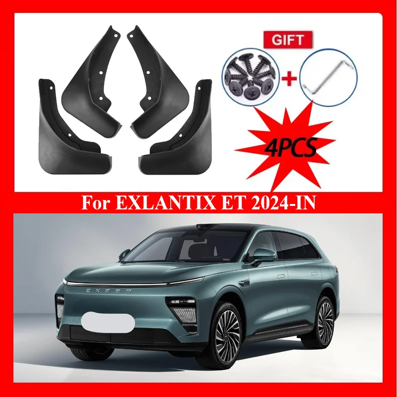 

Auto Accessories For EXLANTIX ET 2024 2025 Car Mud Flaps ABS Front Rear Fender Wheel Cover Guard Mudguard Splash Guard MudFlaps