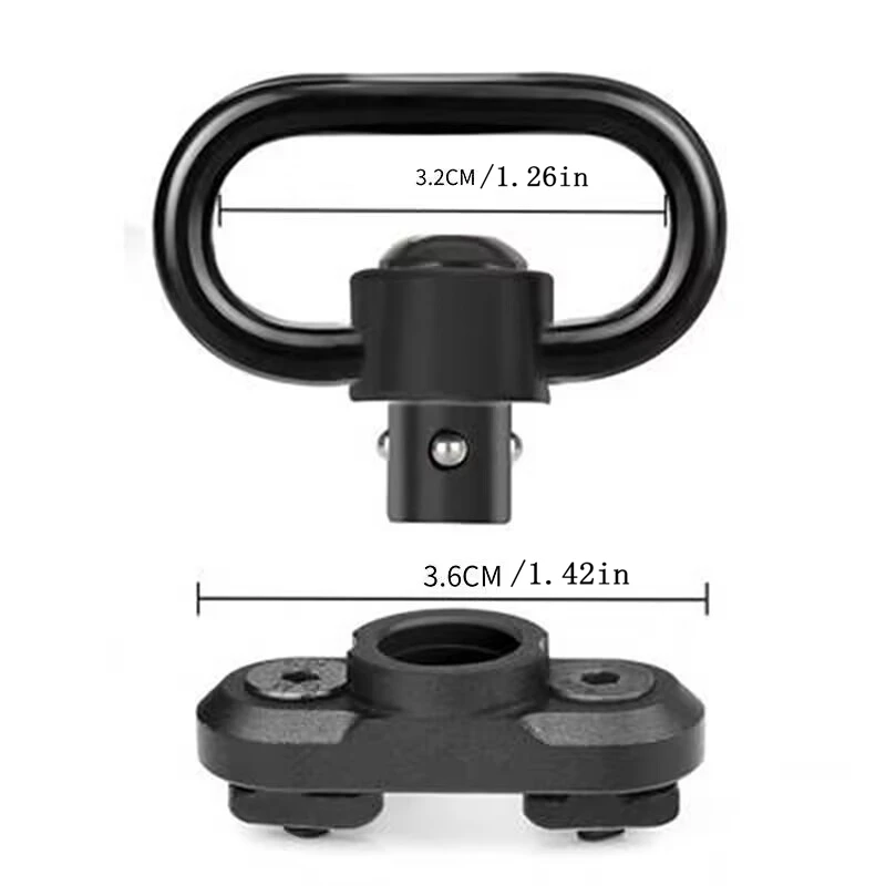 QD M-LOK Sling Swivel Adapter Rail Mount SLING Buckle Metal Strap Loop Strap Rail Mount Steel Push Button