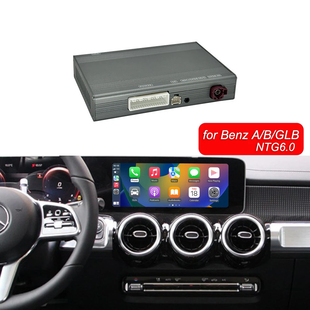 

Wireless Carplay Android Auto Interface For Mercedes Benz A B GLB CLA GLA W177 H247 X247 C118 NTG6.0 system Reversing Camera