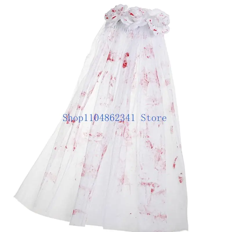 5asd ホーンテッドブラッドスプラッタデザインメッシュショールかぶと快適なロールプレイアクセサリーハロウィンやコスチュームボール用