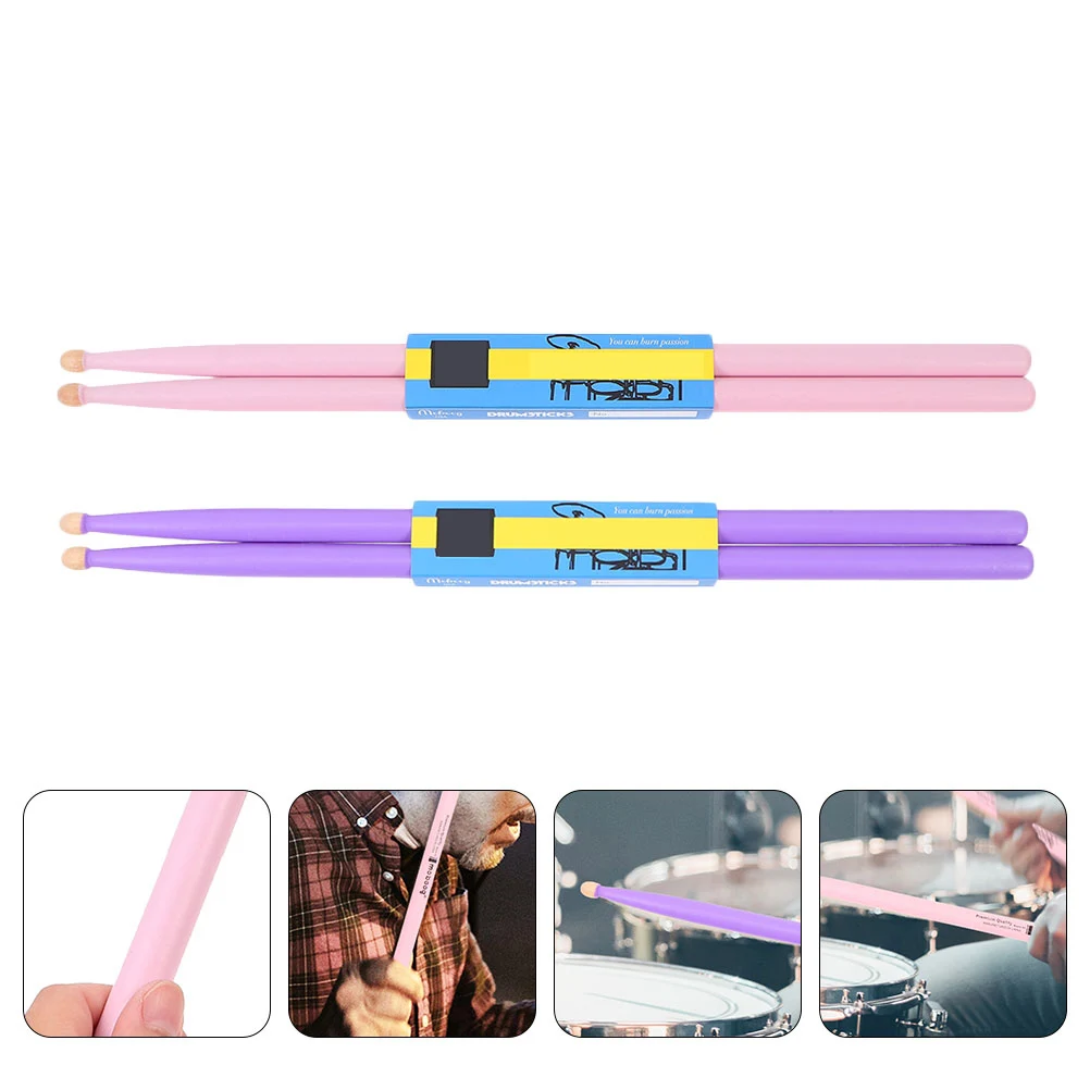 

Maple Sticks Purple Pink Drum Drumstick Classic Drumsticks and Percussion Instruments Colored