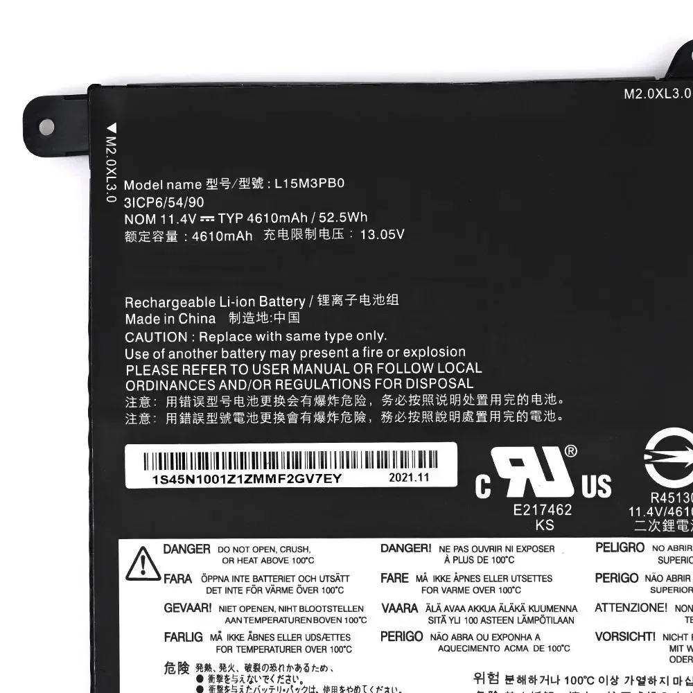 Brand New Original L15L3PB0 11.4V 52.5Wh Laptop Battery for Lenovo IdeaPad 330S-14AST 330S-14IKB 15IKB L15M3PB0 L15C3PB1