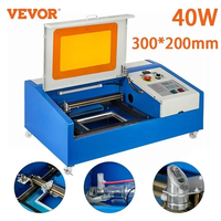 VEVOR Laser Engraver 40W CO2 Laser Engraving Machine 30*20cm Cut Tools for Wood Leather Woodworking USB Support CorelDraw