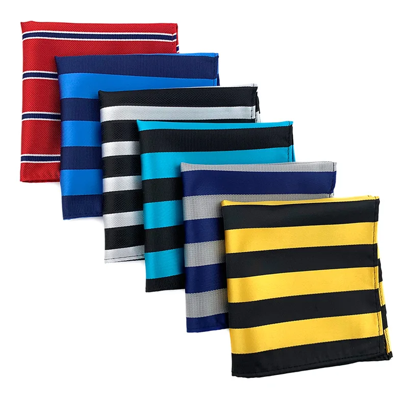 Stripe Handkerchief Men Customized Popular Square Towel Fashion Pocket Square Luxury