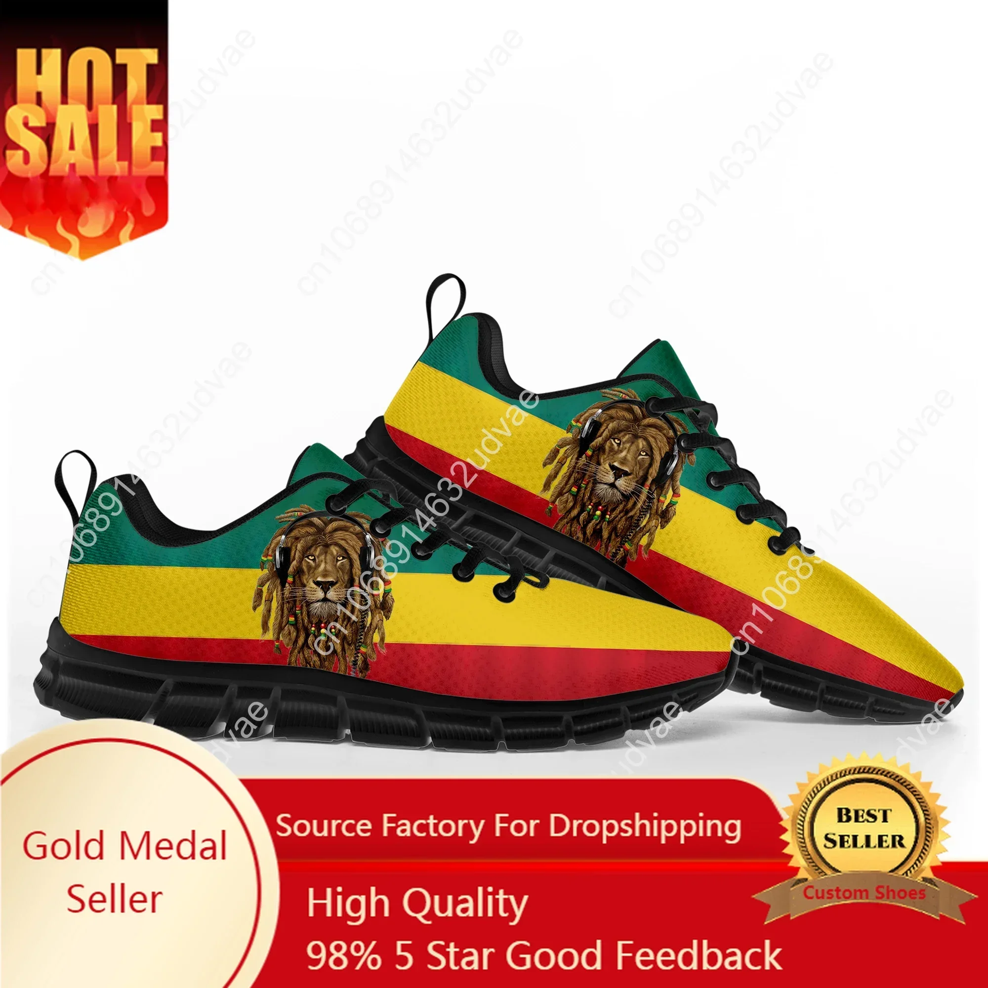 Reggae Rastafarian Rasta Rastafari Lion Of Judah Sports Shoes Mens Womens Comfortable Sneakers Casual Couple Shoes