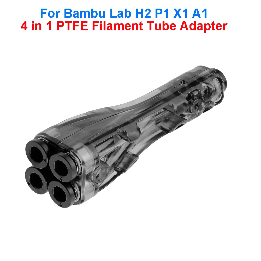 For Bambu Lab A2L H2C H2D H2S 4-in-1 PTFE Tube Adapter, Filament Expansion AMS Connector .Connect 4 Feeder Modules Upgrade Parts