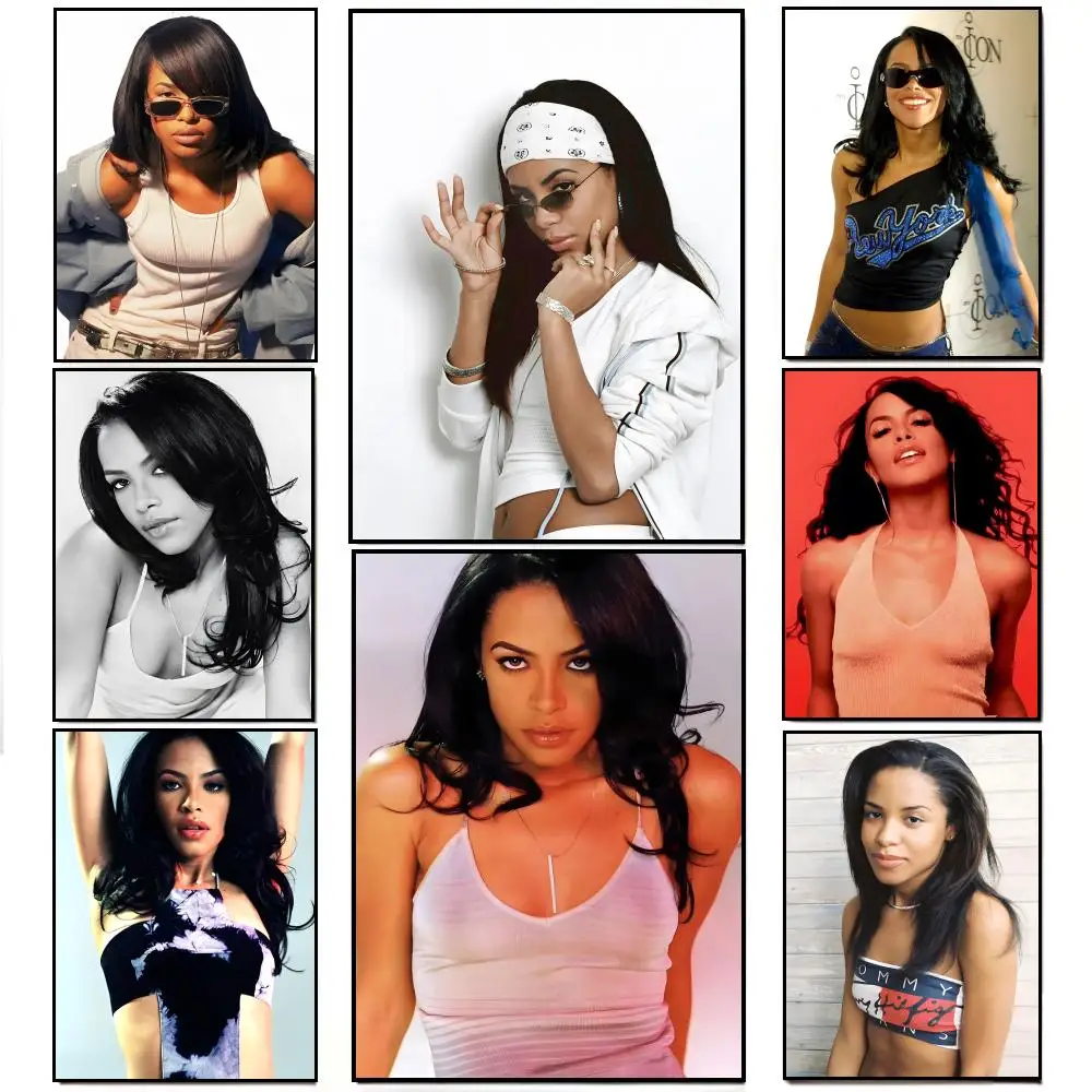Fashion Casual Soulful Iconic A-Aaliyah Poster HD  Waterproof Wall Sticker Bar Living Room Decor Gift