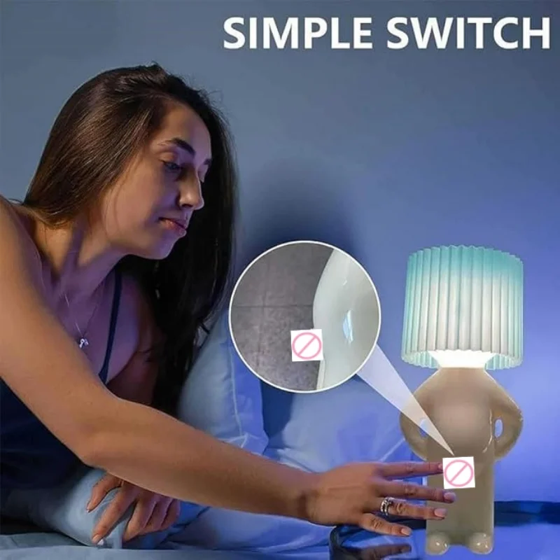 USB Shy Man LED Night Light Table Desk Lamp with Penile Switch for Bedroom Room Decoration Mood Lighting Christmas Gift