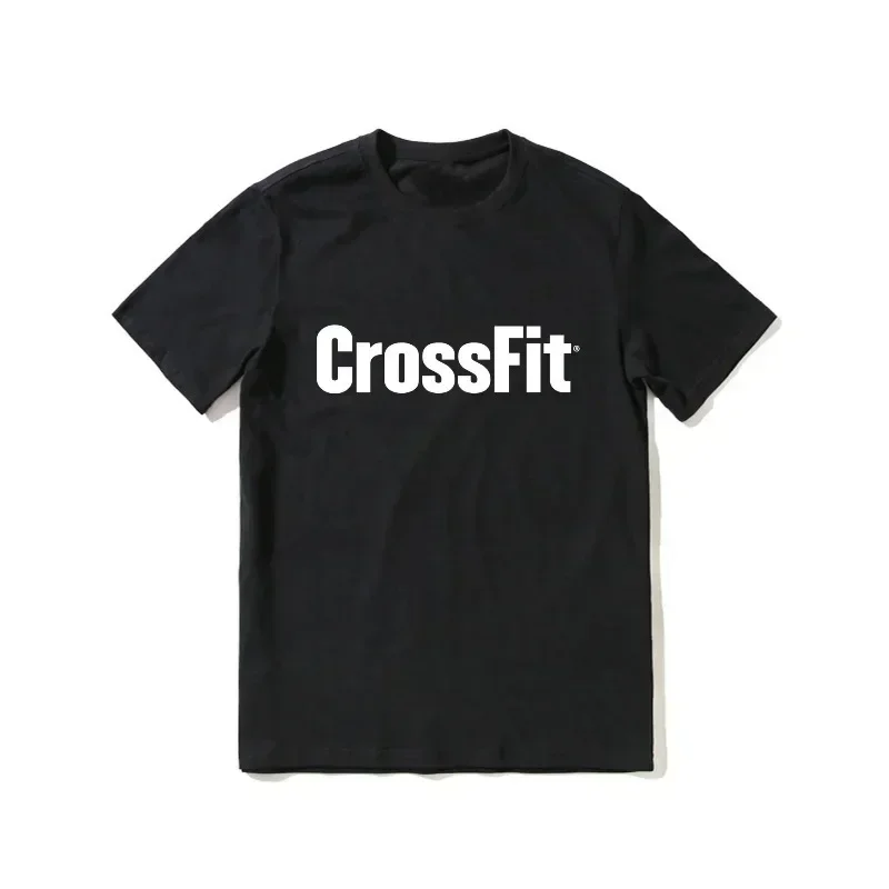 2024 summer new Crossfit announced the most suitable men\'s black short sleeve T-shirt cool street Tshirt single item for sale