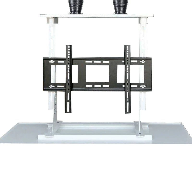 32-70 Inch Adjustable Motorized Ceiling TV Mount Aluminium Alloy Construction Quiet Operation for Flat/Roof/Sloping Ceiling
