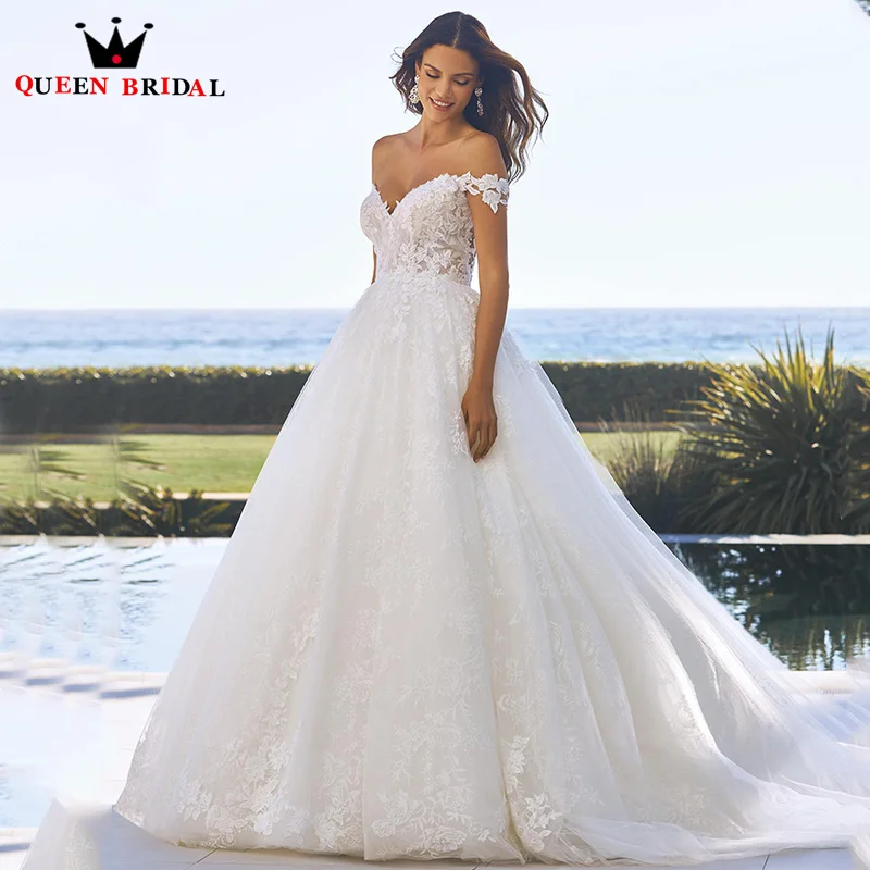 

Appliques Elegant Wedding Dresses Off Shoulder Sweetheart Backless Floor-Length Bridal Gowns Vestido De Novia Custom Y12H