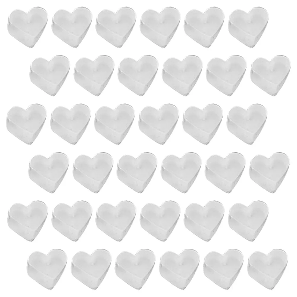 100Pcs Premium Flexible Silicone Heart Earring Backs Stoppers Clear Secure Locking Earring Plug for Women Jewelry DIY