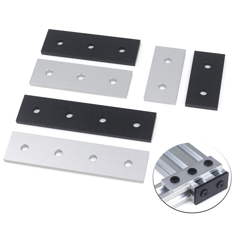 4Pcs Aluminum Joining Strip Plate Connector 4040 Profile 2/3/4 Hole Fastener Joint Mount for CNC Router V Slot Frame DIY Parts