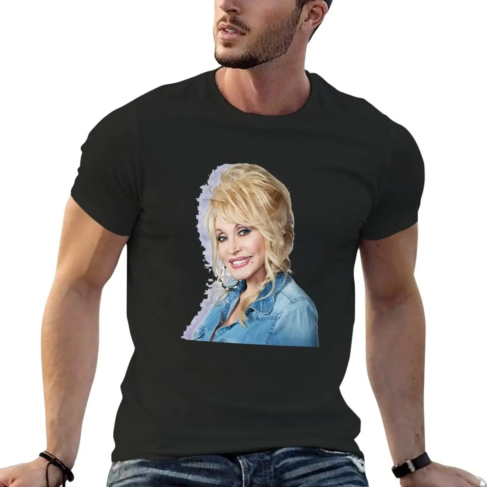 Nice Portrait of Dolly in Jeans T-Shirt boys whites tees Aesthetic clothing mens designer clothes