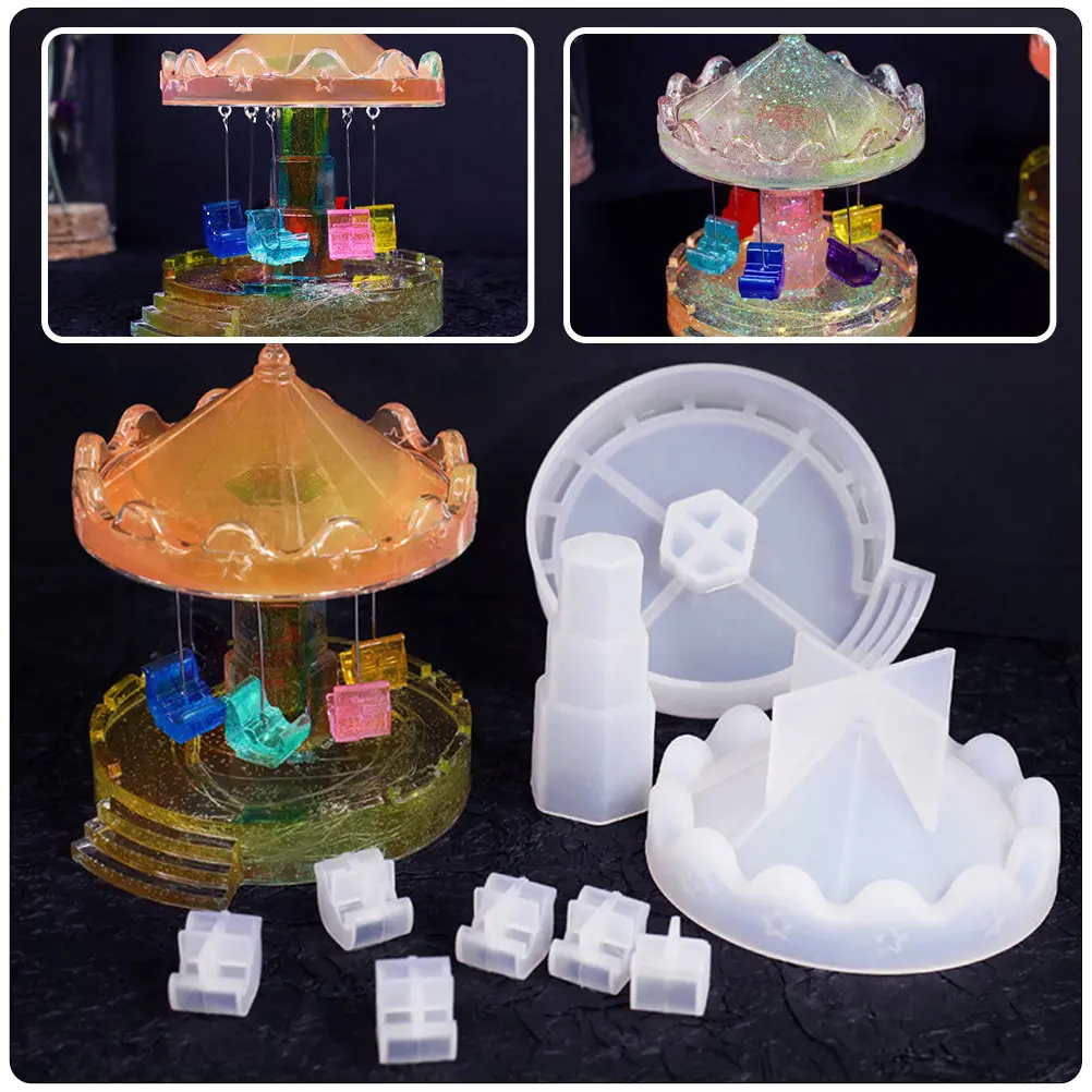 1Set Silicone Mold DIY Decor Crafting Kit Reusable Non-Stick Flexible Epoxy Resin Casting Mold for Home Party