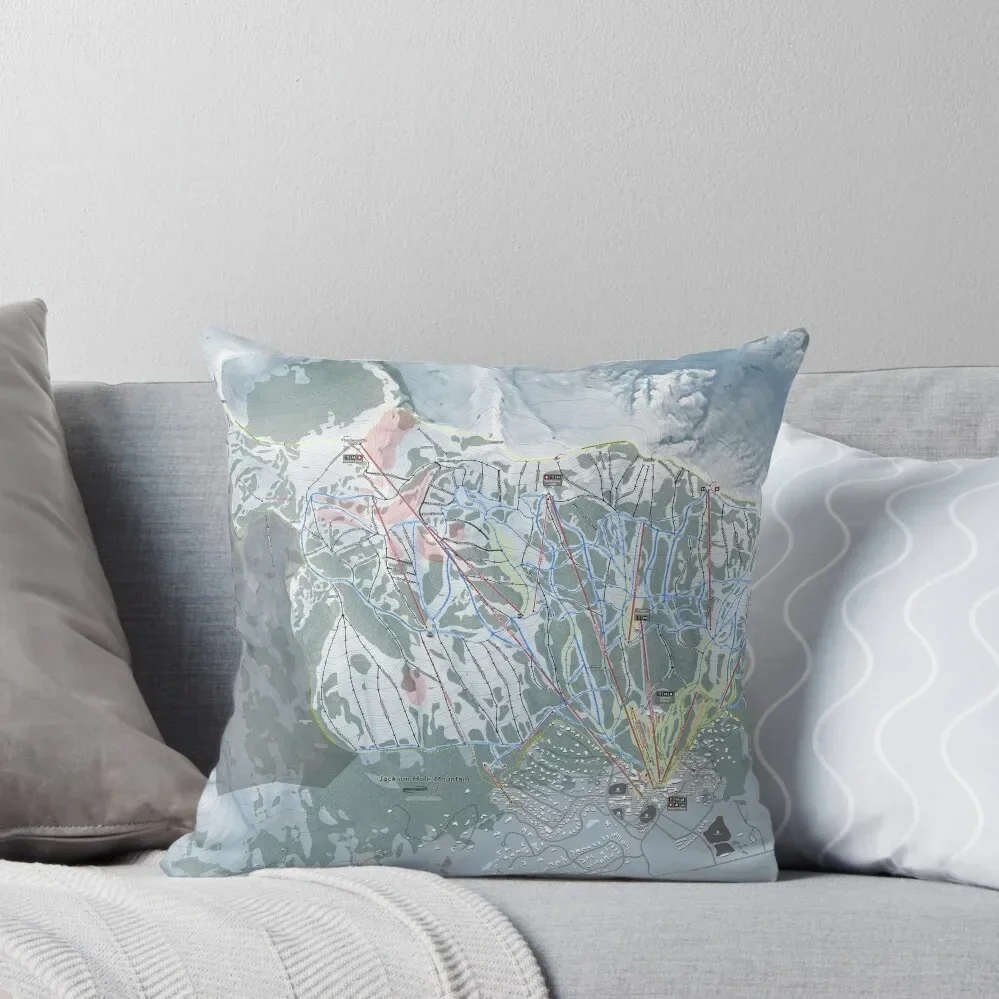 Jackson Hole Mountain Resort Trail Map Throw Pillow Decorative Sofa Cushions Sofa Cushions Cover Marble Cushion Cover pillow