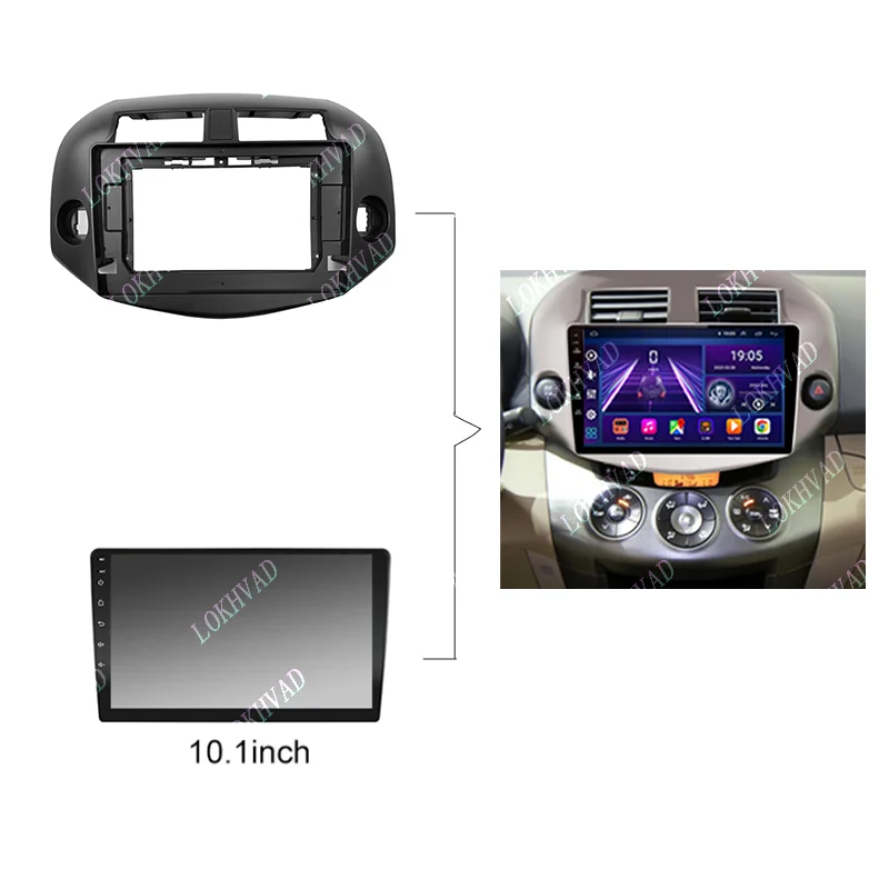 10.1 Inch For Toyota RAV4 RAV 4 2005-2013 Car Radio Stereo Android MP5 GPS Player 2 Din Head Unit Fascia Panel Dash Frame Cover