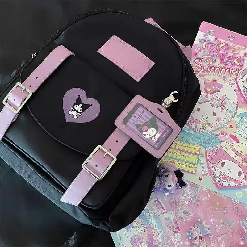 

Sanrio Kuromi My Melody Cinnamoroll Cartoon Backpack Y2k Sweet Girl Harajuku Shoulders Bag Large Capacity Casual Kawaii Backpack