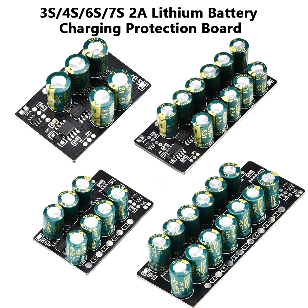 3S 4S 6S 7S Balance Li-ion Lifepo4 LTO Lithium Battery 2A Capacitive Active Balancer Board Equalizer 22AWG For Battery Diy