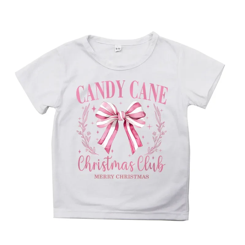 بلوزة برقبة دائرية مطبوعة إبداعية لعيد الميلاد، تي شيرت عالي الشارع عصري وعصري للأطفال ملابس أطفال ملابس بنات