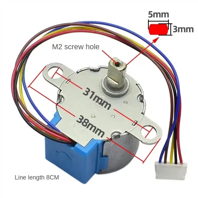 2PCS 24BYJ48  DC 5V  Stepper  Gear  Reduction Motor Ratio 64:1 for Single Chip Microcomputer/Camera Monitoring