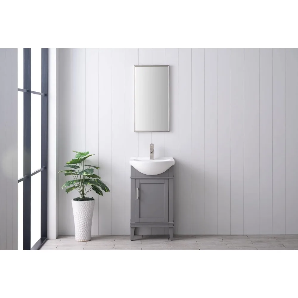 Ivy 20" Inch Single Sink Bathroom Vanity with Porcelain Top