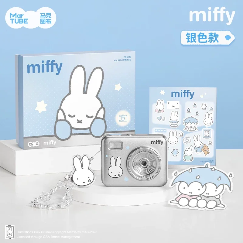 Miffy Martube Ocean Series Ccd Digital Camera 180 Flip Screen Mini Camera Built-In Fill Light Filters Cute Anime Peripheral Gift