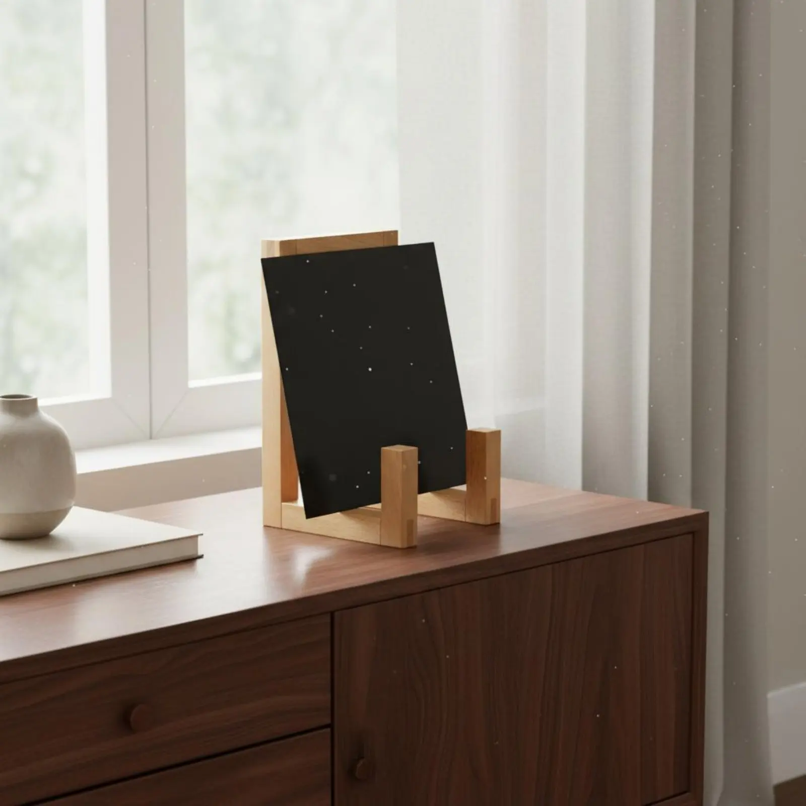 Vinyl Vinyl Stand Wooden Vinyl Holder Album Organizer Multifunction Book Display Rack Open Design view 2