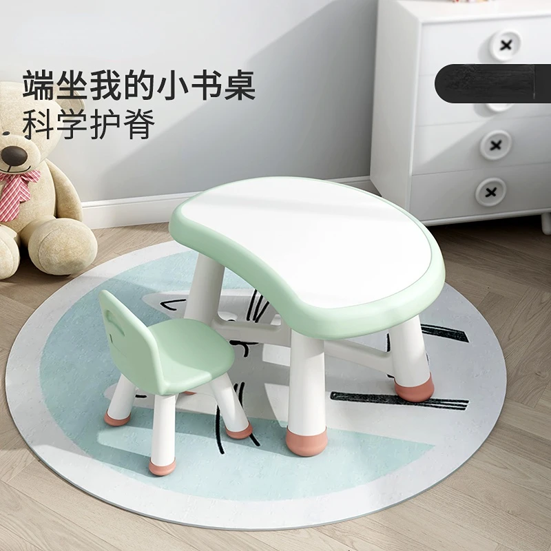 

Children's desks and chairs Baby toy desk set Plastic small chairs Home kindergarten painting learning desk