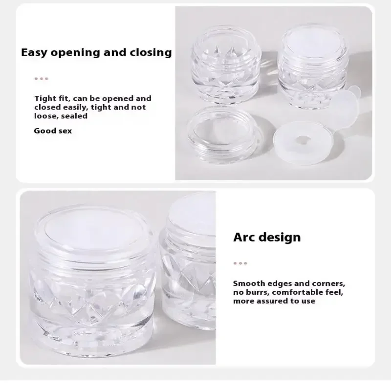 Frascos tamiz vacíos con malla, contenedor de polvo suelto, tapa transparente, botellas rellenables cosméticas Diy, 2/5 Uds.