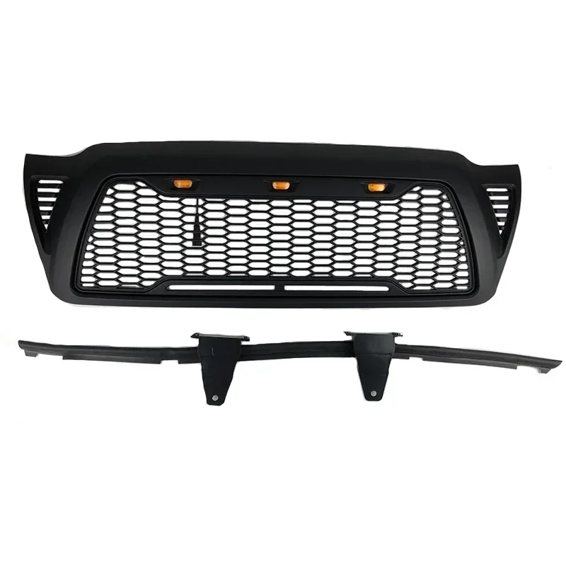 New！ Fit for  Toyota Tacoma 2005-2011 3 pcs led amber light custom front upper Mesh Grille