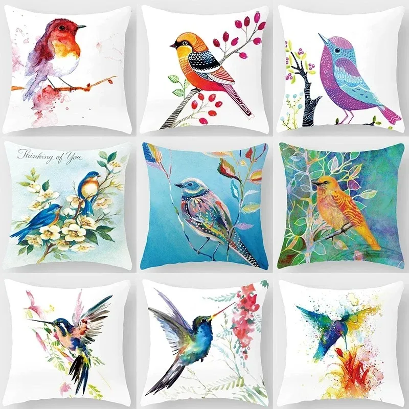 Decorative Bird, Flower and Animal Home Decoration Cushions Pillowcases Cushion Covers Sofa Pillows Pillowcases Arabic Pillows