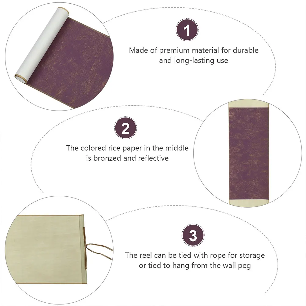 2pcs Xuan Paper Scroll Blank Hanging Scroll For Calligraphy Painting Water Color Art Wall Decor Drawing Supply Practice Paper