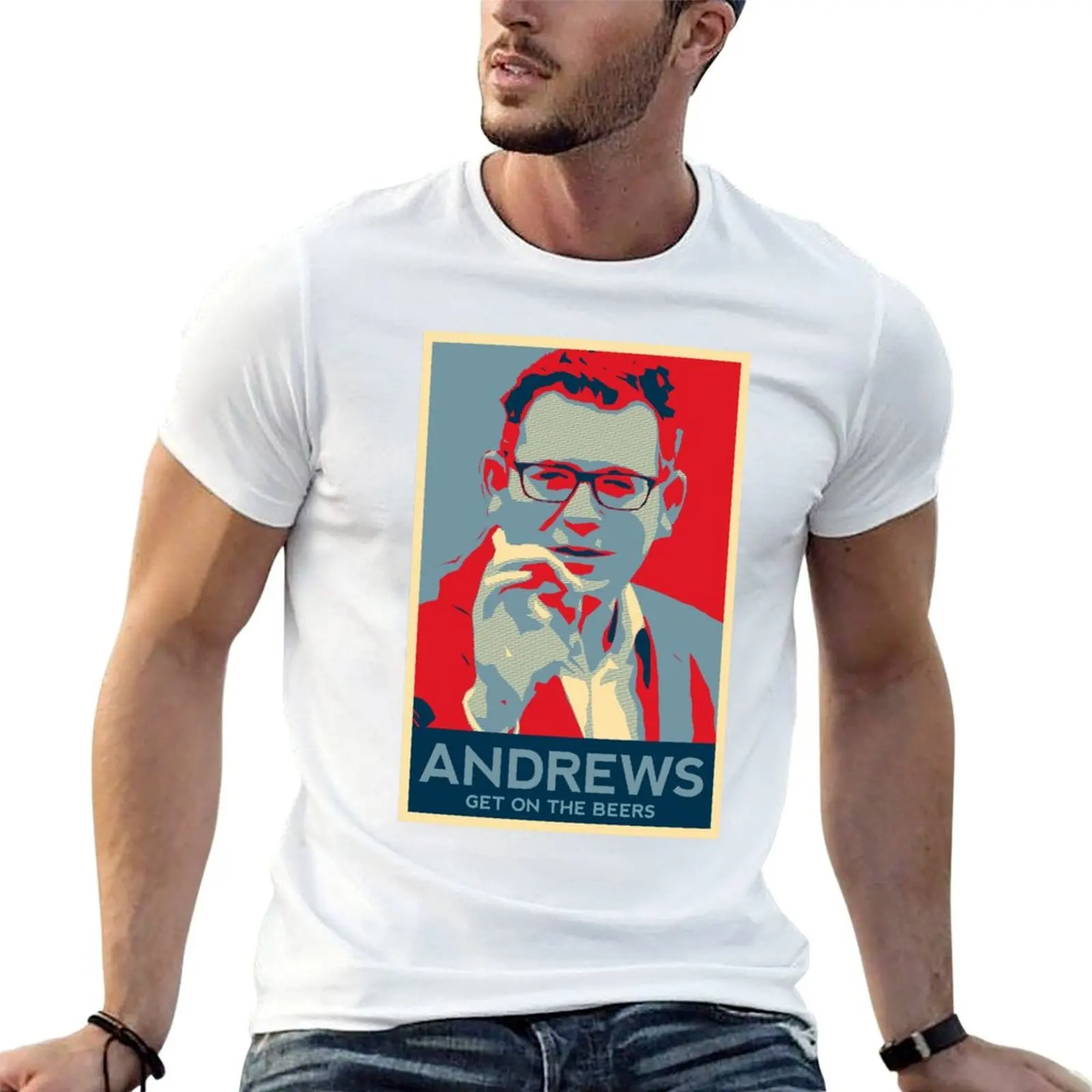 Daniel Andrews Get On The Beers Artwork T-Shirt croswit shirt man Short sleeve tee men clothings