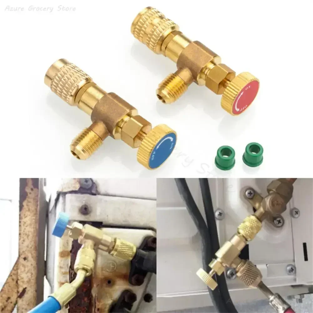 2PCS Air Conditioning Refrigerant Safety Valve R410A R22 1/4