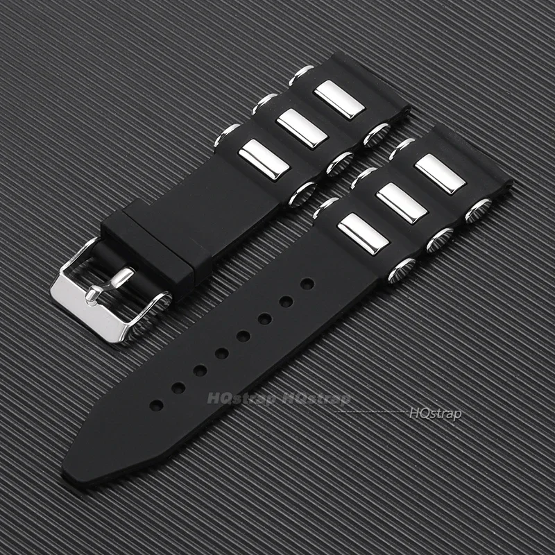 Correa de reloj deportiva de silicona resistente al agua negra para reloj inteligente Seiko, pulsera de goma de alta calidad para hombre, pulsera de reloj de 22mm, 24mm y 26mm