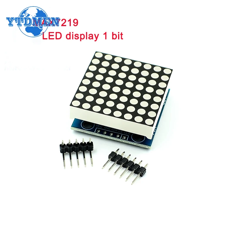 MAX7219 Dot Matrix Module 8*8 Common Cathode 5V, Red and Green 4 in One LED Display with DuPont Line, 1 Bit Display Module