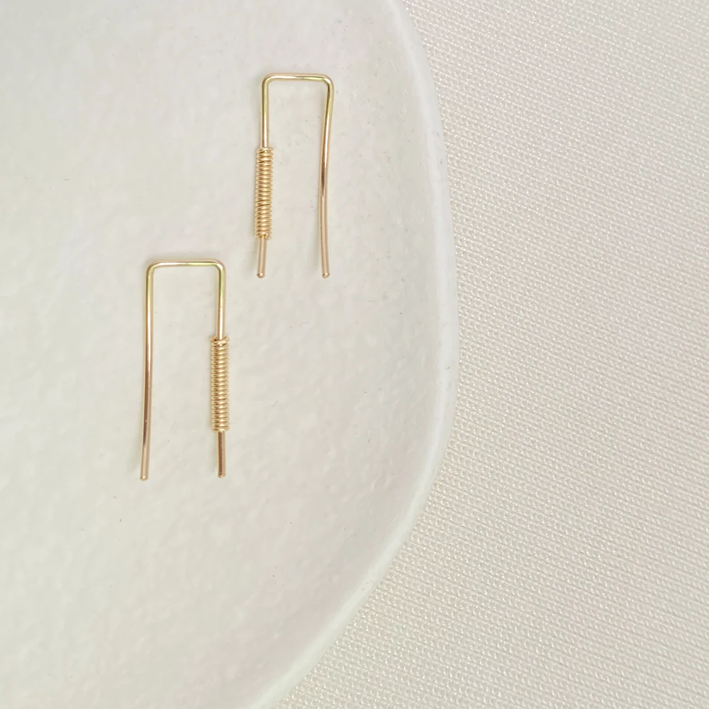 

Earrings Woman Wrapping Wire Clip Earring 14K Gold Filled Handmade Climber Party Birthday Daily Gifts Earring Jewelry for Women
