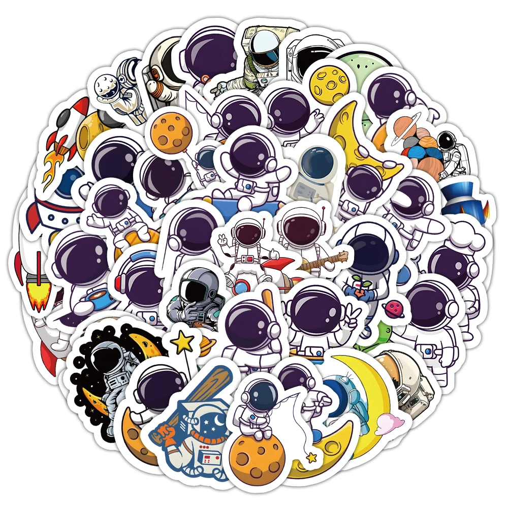 10/30/60PCS Coole Spaceman Graffiti Aufkleber Lustige Astronaut Cartoon Aufkleber Notebook Telefon Gitarre Helm Wasserdichte Aufkleber kind Spielzeug