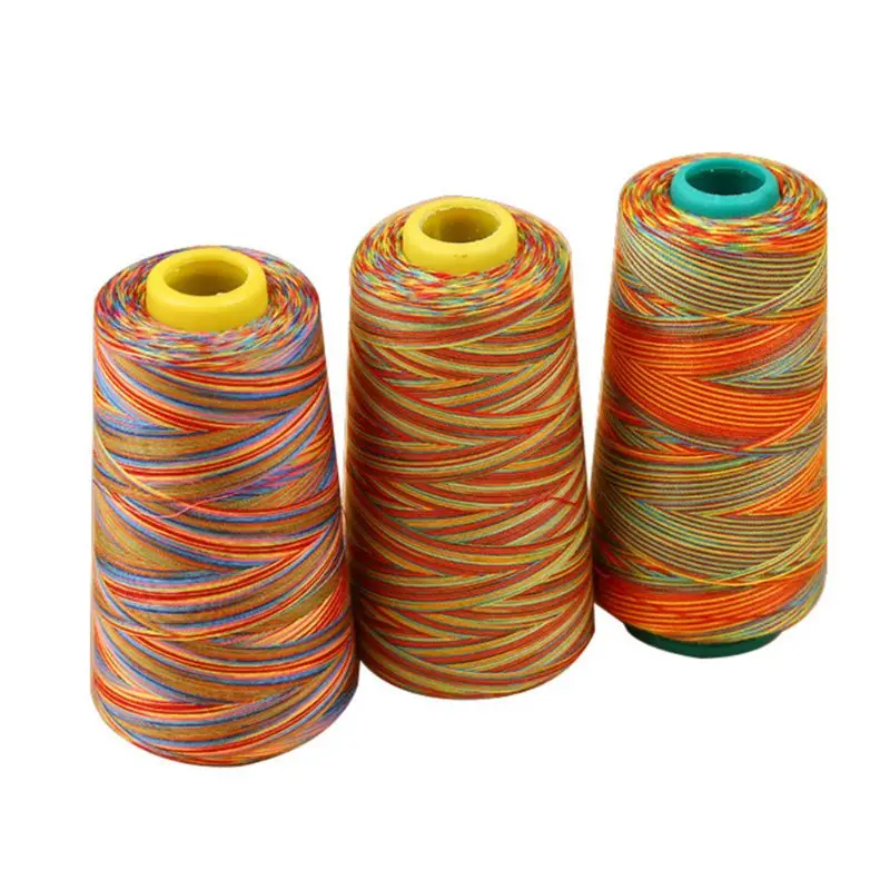 

Yards Graident Rainbow Polyester Embroidery Sewing Thread Stitching Yarn