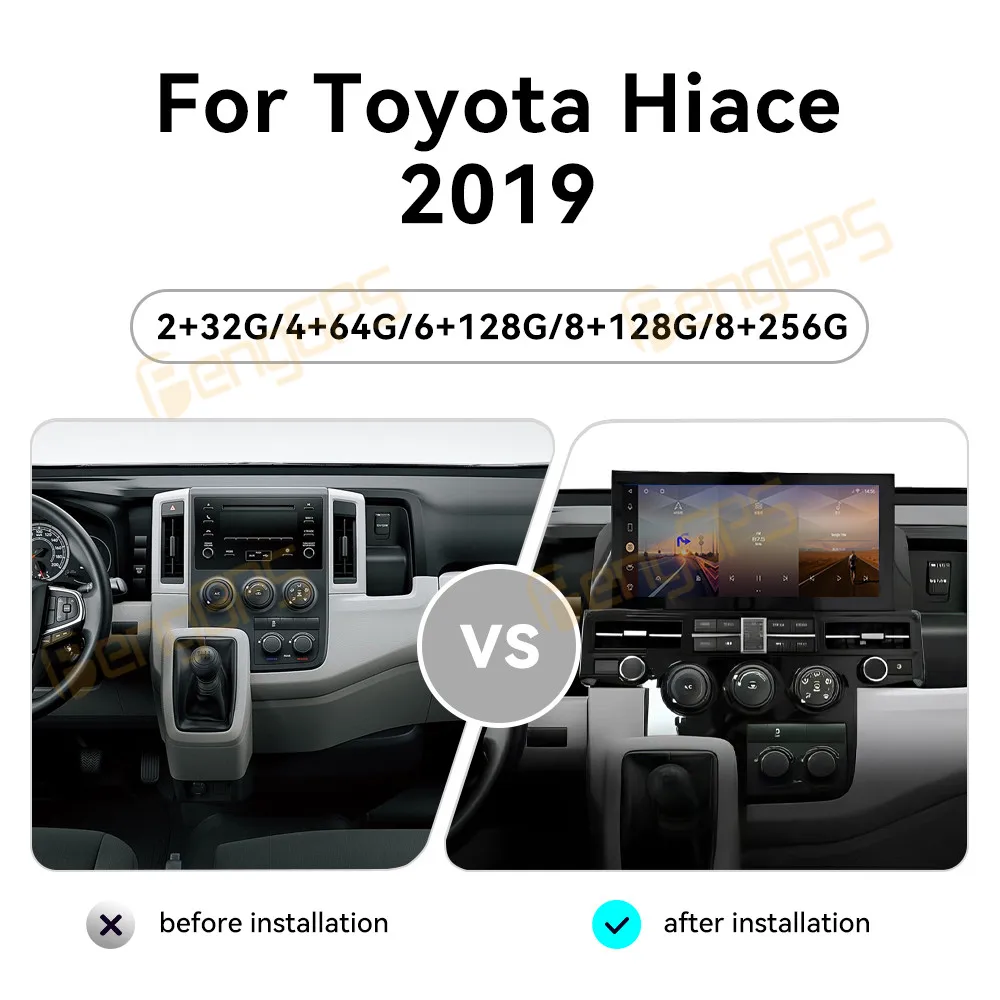 12.3inch Android13.0 For Toyota Hiace H300 GranAce 2019 Auto radio Stereo Multimedia Player Car GPS Navigation Carplay Head Unit
