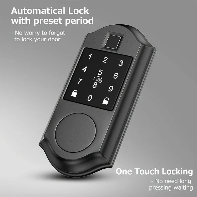 CIEPOJIT Smart Vingerafdruk Nachtschoot Smart deurslot Elektrisch slot met klink Auto Lock Key/Wachtwoord/TTLOCK APP